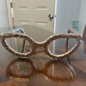 Metallic Cat-Eye Decorative Glasses